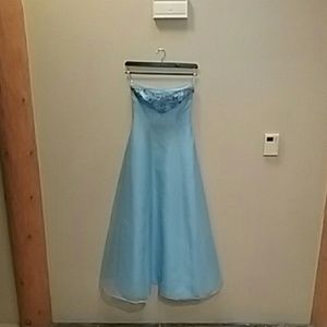 Women's size 7/8 powder blue ball gown (worn once)